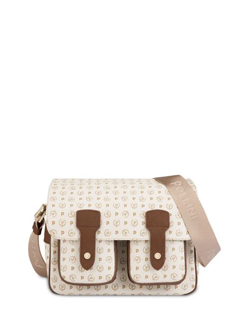 Borsa Messenger Small Heritage Logo Classic Avorio/marrone POLLINI | TE8421PP04Q11/10C